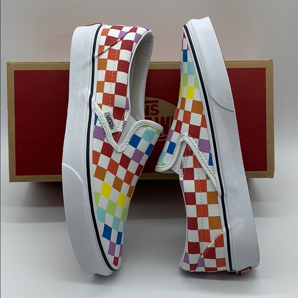 VANS CLASSIC SLIP ON CHECKERBOARD PAINBOW WMNS - Picture 4 of 16